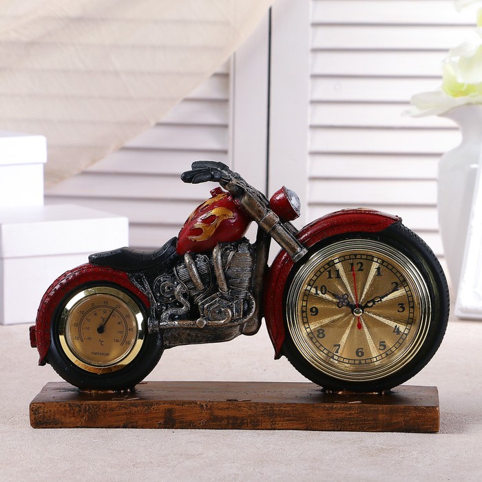 Часы настольные с термометром "Байк", 29х18х8 см