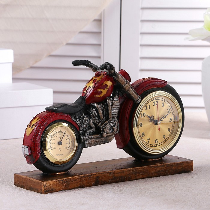 Часы настольные с термометром "Байк", 29х18х8 см