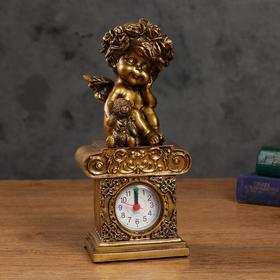 Часы настольные "Ангел с медвежонком", цвет золото, h=25.5 см, микс от Сима-ленд