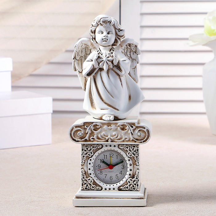 Часы настольные "Ангел со звездочкой", h=25.5 см