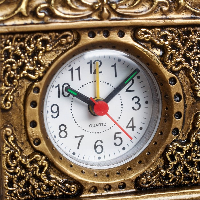 Часы настольные "Ангелы под зонтом", цвет золото, h=26 см