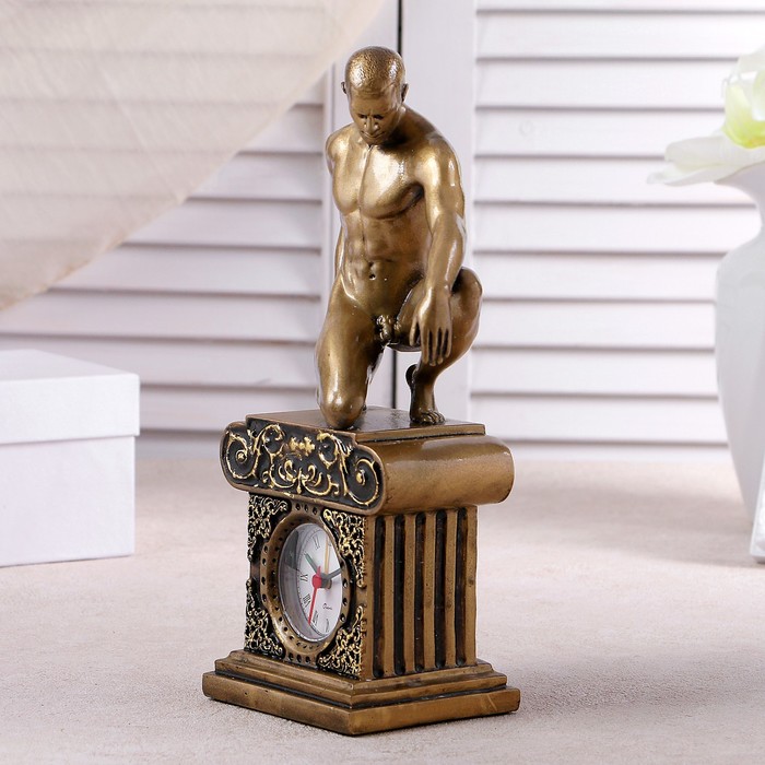 Часы настольные "Атлет", цвет золото, 26.5х11.5х7.5 см