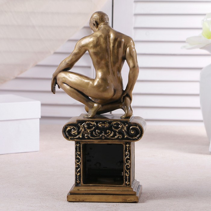 Часы настольные "Атлет", цвет золото, 26.5х11.5х7.5 см