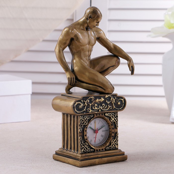 Часы настольные "Атлет", цвет золото, 26.5х11.5х7.5 см