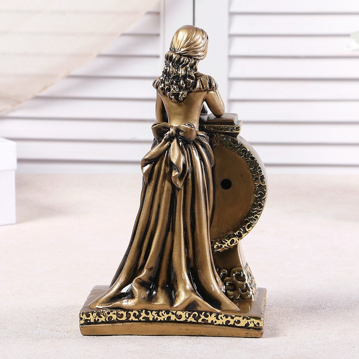 Часы настольные "Девушка", цвет золото, h=25 см