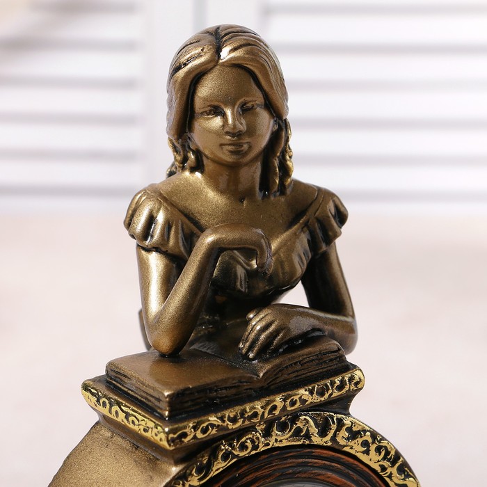 Часы настольные "Девушка", цвет золото, h=25 см