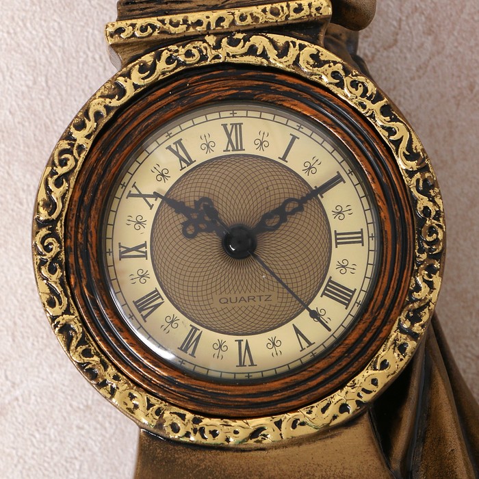 Часы настольные "Девушка", цвет золото, h=25 см