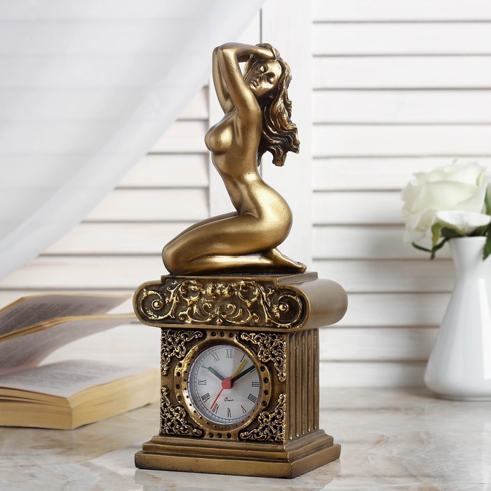Часы настольные "Эвтерпа", цвет золото, 26х11.5х7.5 см