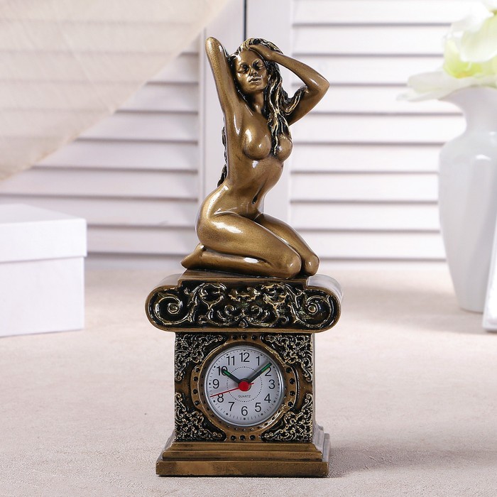 Часы настольные "Эрато", цвет золото, 26х11.5х7.5 см