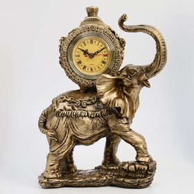 Часы настольные каминные 'Слон', цвет  бронзовый 35х22х10 см Ош