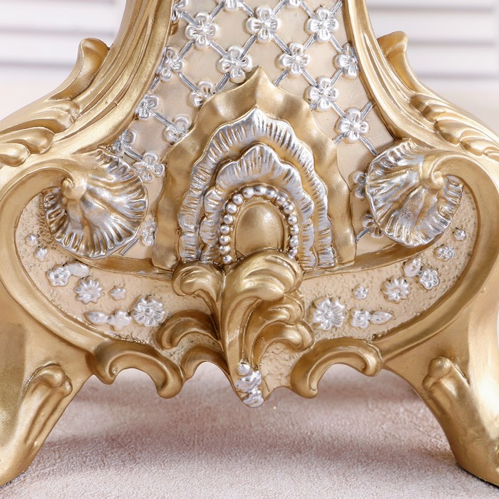 Часы настольные "Рококо", цвет бежевый перламутр, 38х17.5х10 см