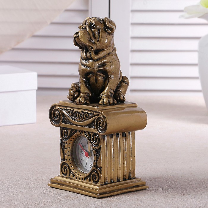 Часы настольные "Бульдог", h=23 см