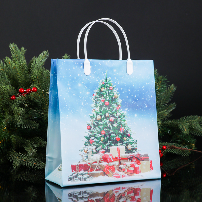 Пакет "Новогодняя ночь", мягкий пластик, 26х23 см, 120 мкм