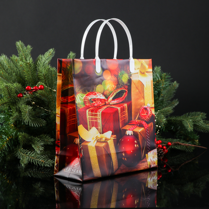 Пакет "Рождественские сюрпризы", мягкий пластик, 26х23 см, 120 мкм