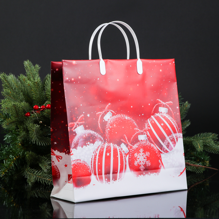 Пакет "Новогодние игрушки", мягкий пластик, 30х30 см