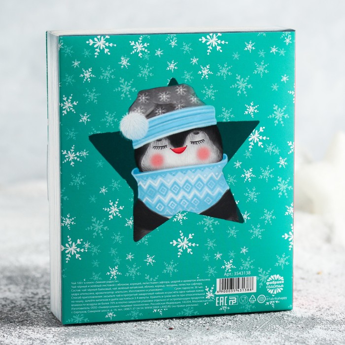 Чай чёрный в книге, пряный апельсин "Зимние радости", 100 г