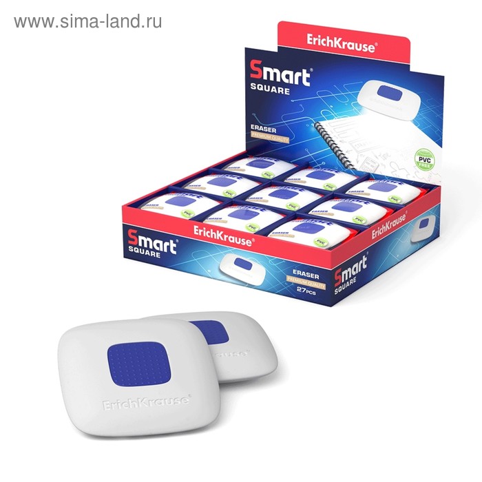 

Ластик ErichKrause Smart, квадрат, средней жёсткости, с пониженным образованием крошек (Dust free)
