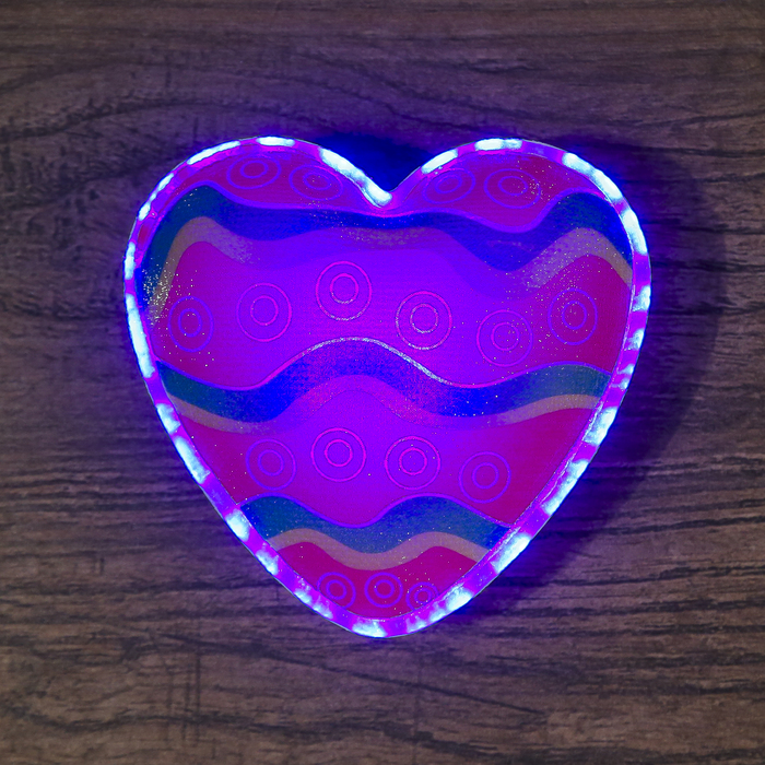 Ночник пластик "Сердца" от 3хLR44 МИКС 7,5х3,5х7 см