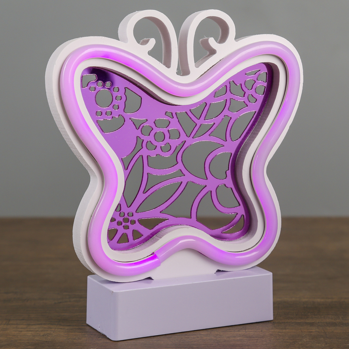 Ночник "Бабочка" 3AAA диодная лента МИКС 3AAA 5х17х19,5 см