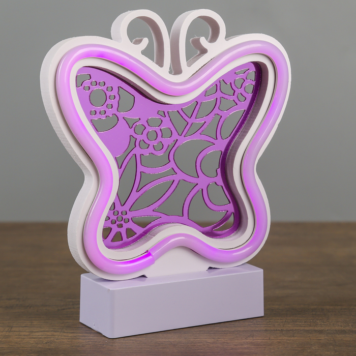 Ночник "Бабочка" 3AAA диодная лента МИКС 3AAA 5х17х19,5 см