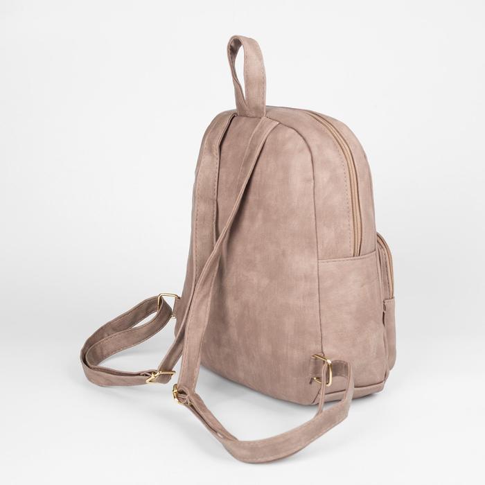 Рюкзак мол Зарина, 27*15*32, отд на молнии, 2 н/кармана, какао