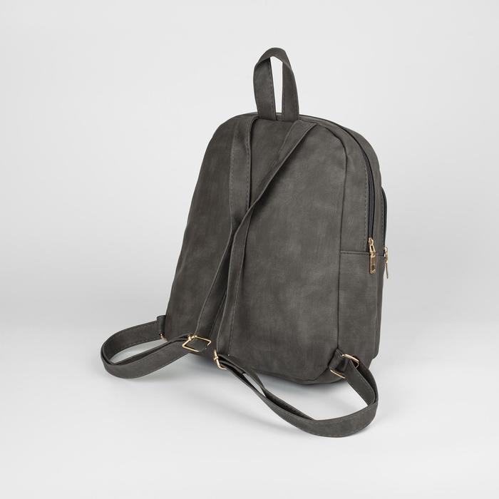 Рюкзак мол Кетрин, 27*14*32, отд на молнии, 2 н/кармана, т-серый