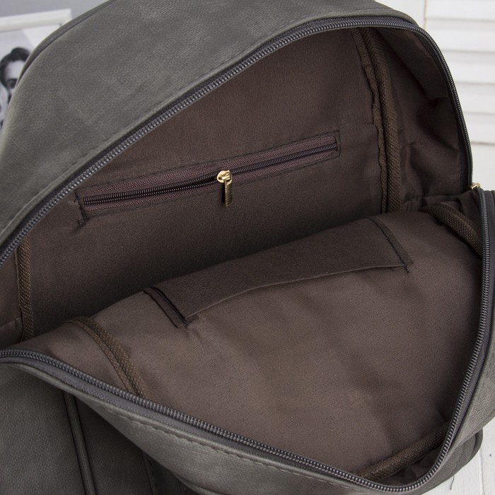 Рюкзак мол Анастасия, 27*12*32, отд на молнии, 2 н/кармана, т-серый