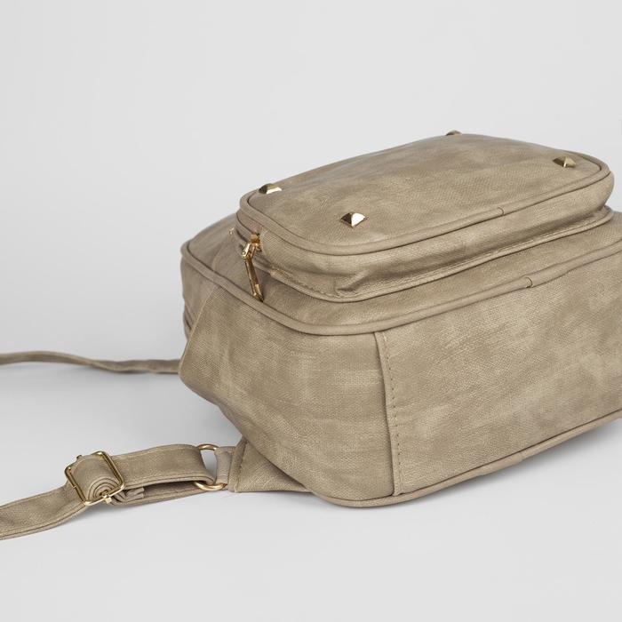 Рюкзак мол Лизи, 23*14*27, отд на молнии, 4 н/кармана, бежевый