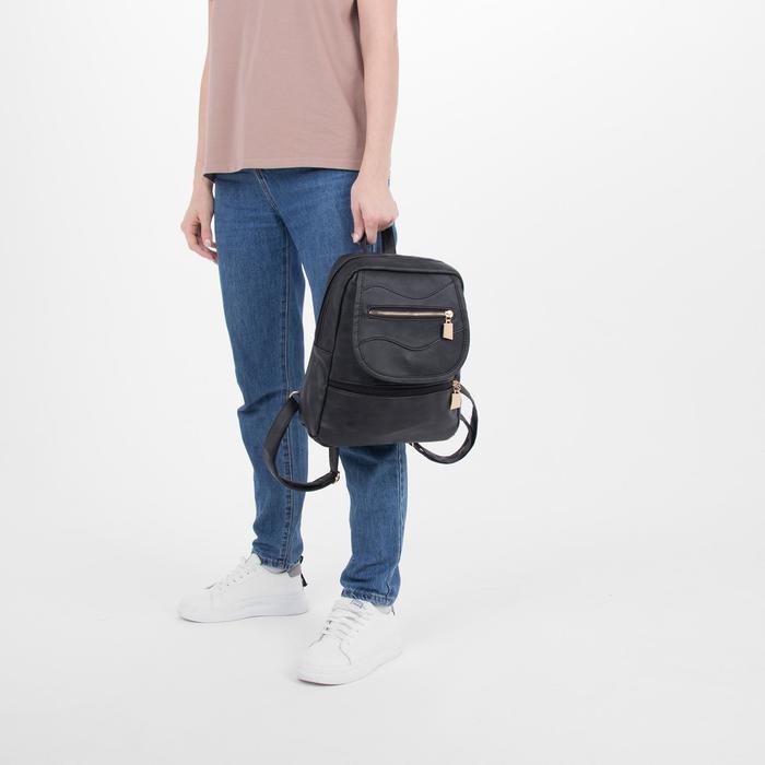 Рюкзак мол Кристи, 26*9*32, отд на молнии, 2 н/кармана, черный