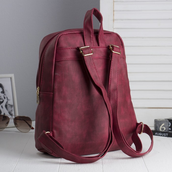 Рюкзак мол Кристи, 26*9*32, отд на молнии, 2 н/кармана, красный