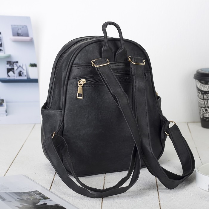 Рюкзак мол Лизи, 23*14*27, отд на молнии, 4 н/кармана, черный