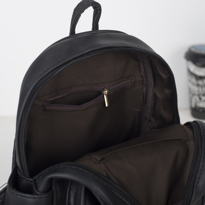 Рюкзак мол Лизи, 23*14*27, отд на молнии, 4 н/кармана, черный