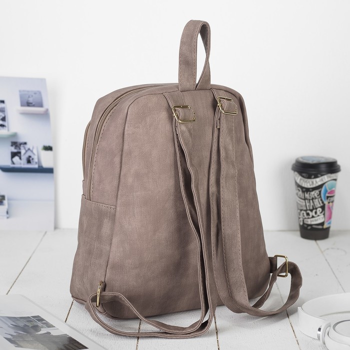 Рюкзак мол Кэтти, 27*13*32, отд на молнии, 3 н/кармана, какао