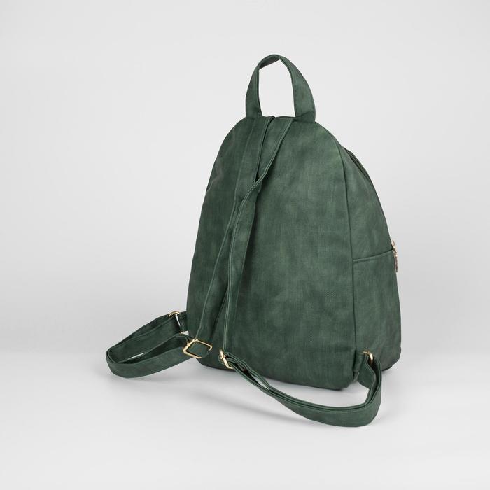 Рюкзак мол Ева, 27*13*34, отд на молнии, 2 н/кармана, зеленый