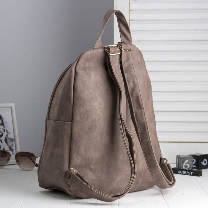 Рюкзак мол Ева, 27*13*34, отд на молнии, 2 н/кармана, какао