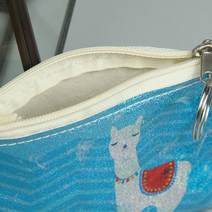 Кошелёк «Лама», отдел на молнии, кольцо, МИКС