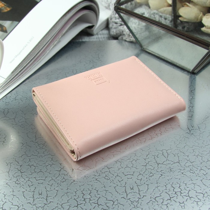 Кошелёк женский, отдел, для карт, цвет розовый