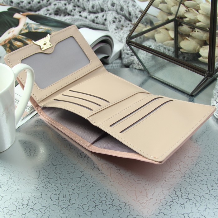 Кошелёк женский, отдел, для карт, цвет розовый