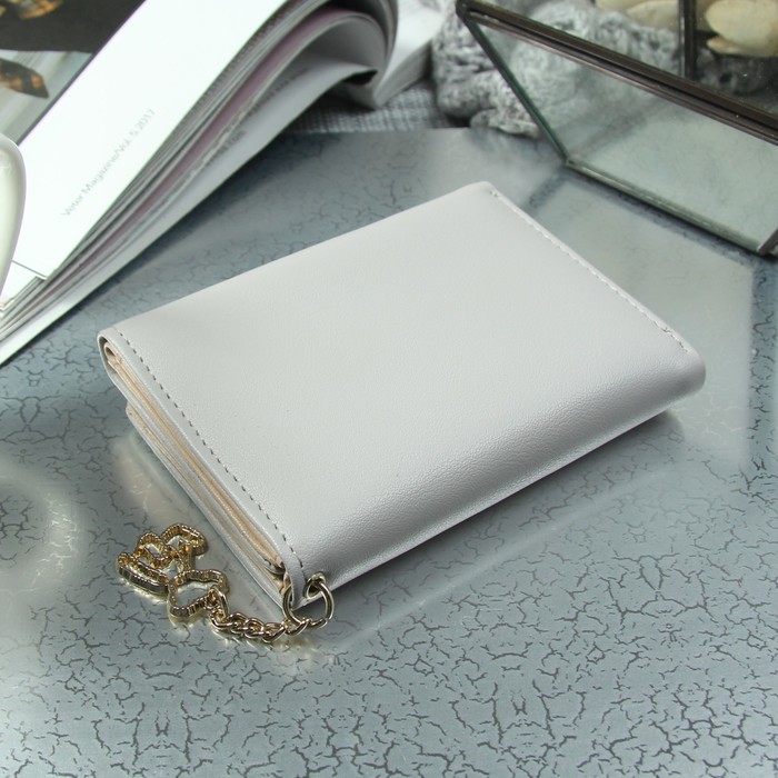 Кошелёк женский, отдел, для карт, цвет серый