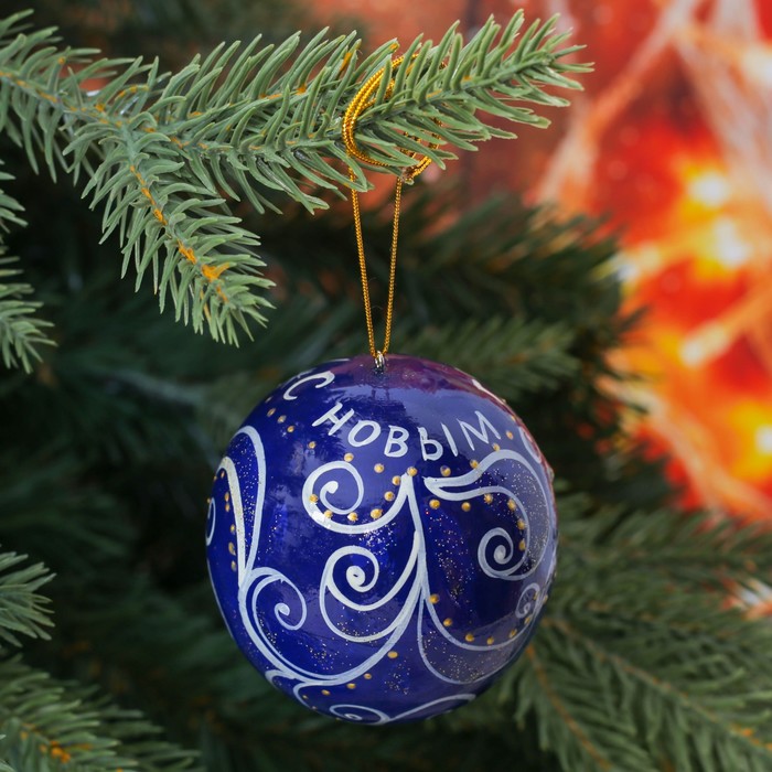 Шар расписной "Морозные узоры"