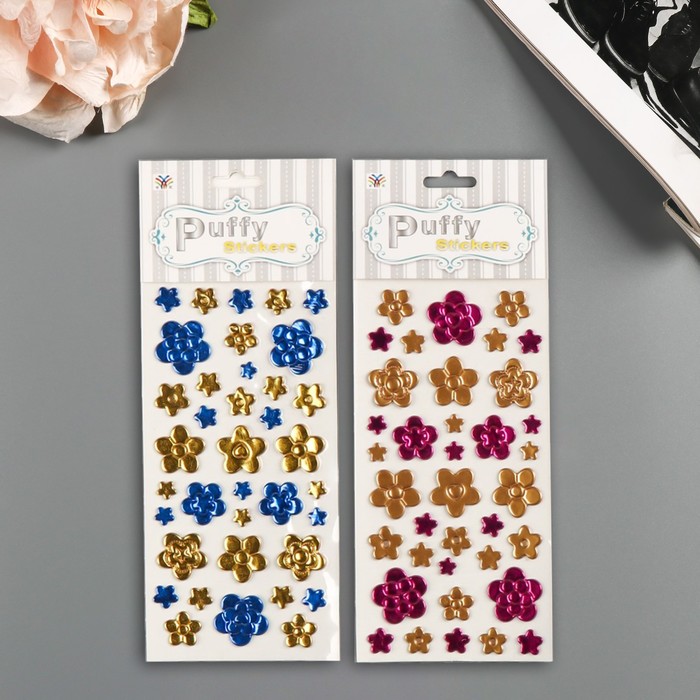 Наклейка пластик "Цветочки" МИКС 21,5х10 см