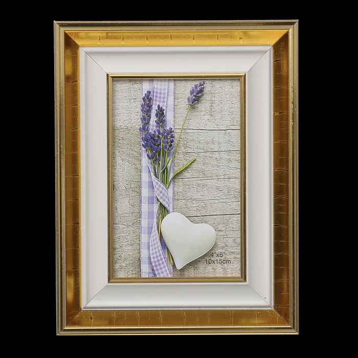 Фоторамка пластик 10х15 см "Снег и золото" 22,1х17,1х2,1 см