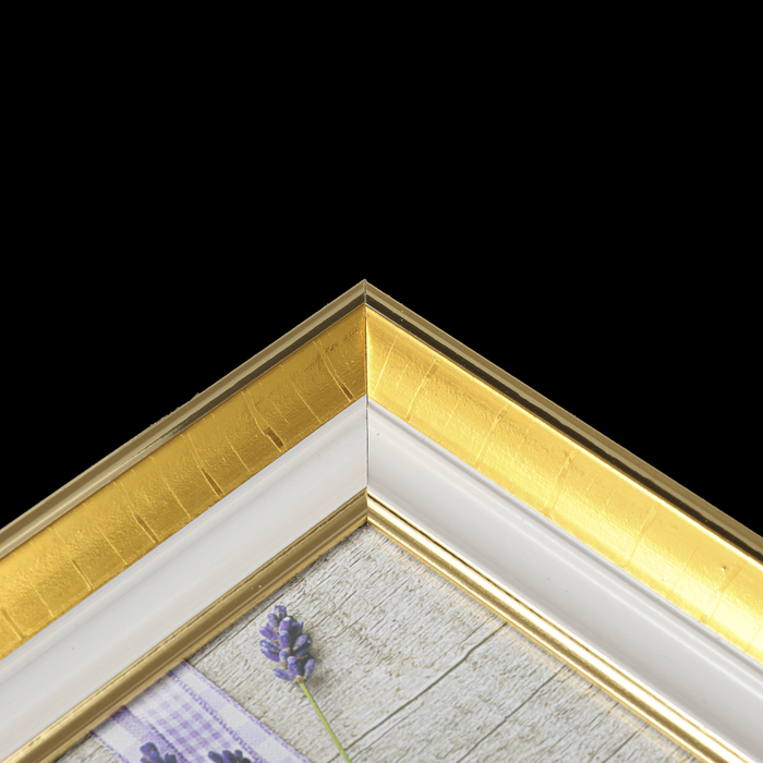 Фоторамка пластик 10х15 см "Снег и золото" 22,1х17,1х2,1 см