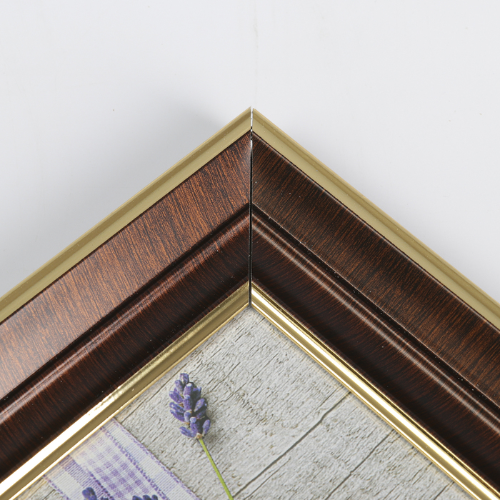 Фоторамка пластик 10х15 см "Тёмный шоколад и золото" 22,1х17,1х2,1 см