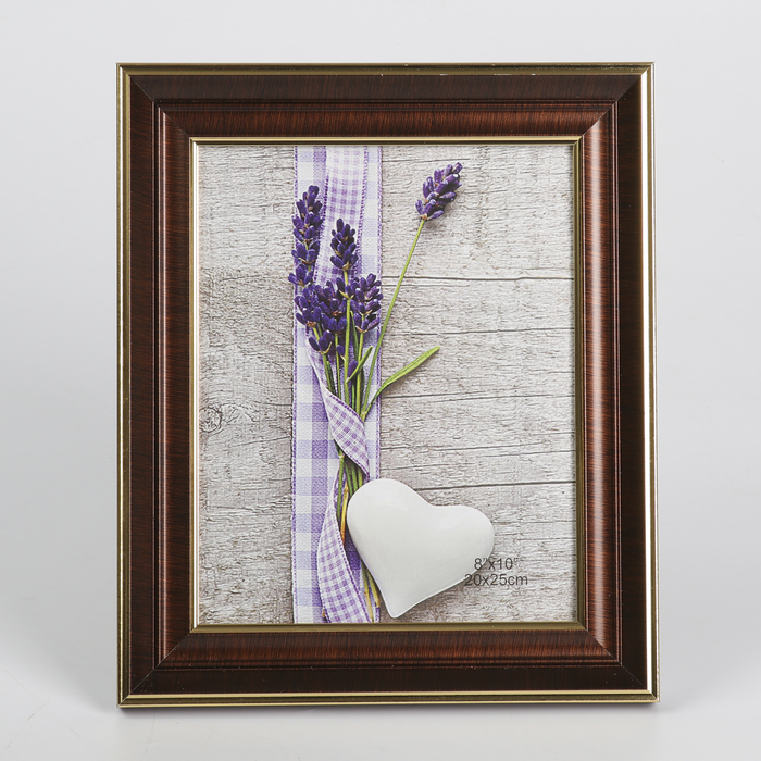 Фоторамка пластик 20х25 см "Тёмный шоколад и золото" 33,2х28,2х2,1 см