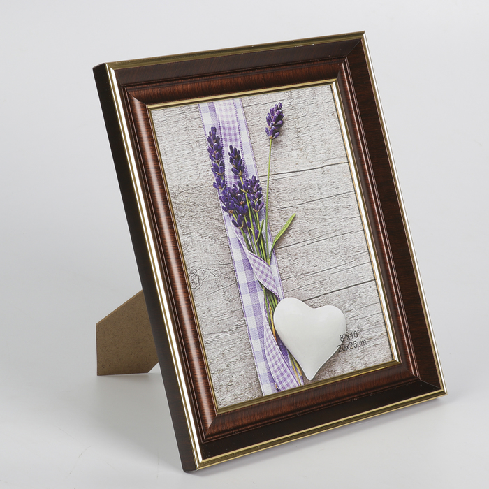 Фоторамка пластик 20х25 см "Тёмный шоколад и золото" 33,2х28,2х2,1 см