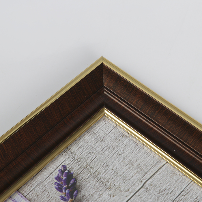 Фоторамка пластик 20х25 см "Тёмный шоколад и золото" 33,2х28,2х2,1 см