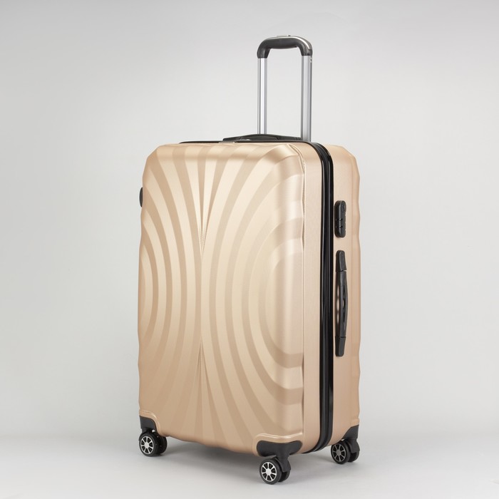 Чемодан большой 28", отдел на молнии, кодовый замок, 4 колеса, цвет шампань