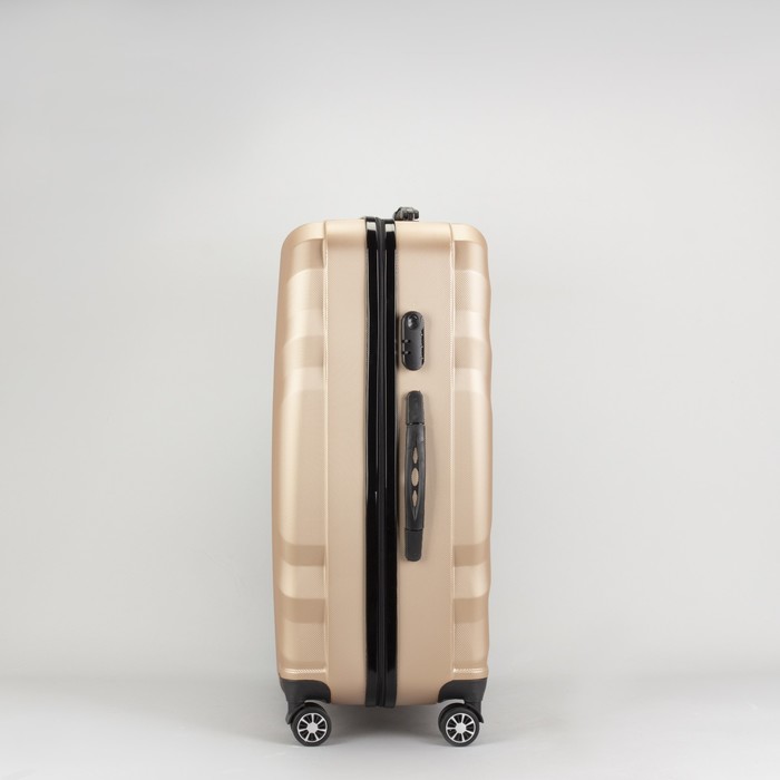 Чемодан большой 28", отдел на молнии, кодовый замок, 4 колеса, цвет шампань
