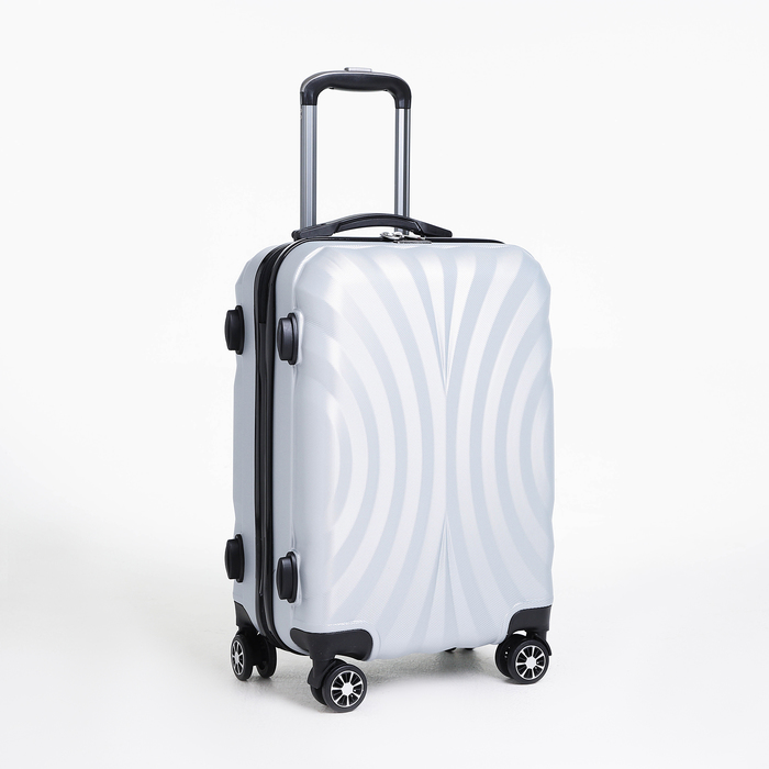 фото Чемодан малый 20", отдел на молнии, кодовый замок, 4 колеса, цвет серый фабрика картекс